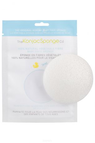 The Konjac Sponge Co Спонж детский для умывания лица без добавок Baby Face White