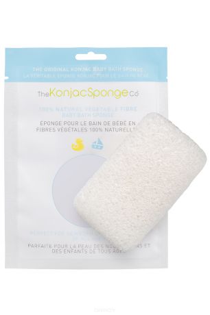 The Konjac Sponge Co Спонж детский для мытья тела без добавок Baby Bath White