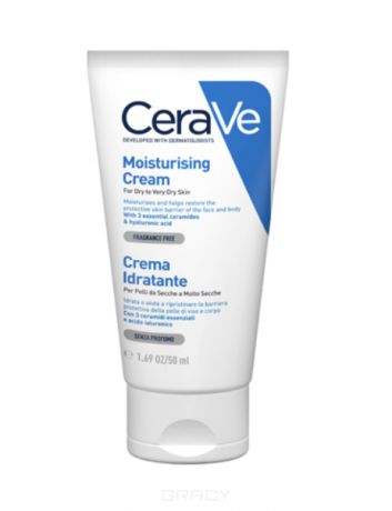 CeraVe Увлажняющий крем для сухой и очень сухой кожи лица и тела, 50 мл
