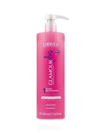 Cadiveu Professional Подготовительный шампунь Glamour Plus Pre Restructuring Shampoo, 500 мл