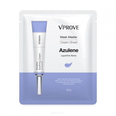 Vprove Кремовая маска для лица "Маск Мастер" с азулином, успокаивающая Mask Master Cream Sheet Azulene, 25 г