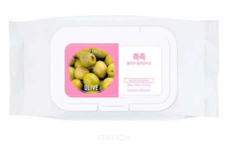 Holika Holika Очищающие салфетки для удаления макияжа "Дэйли Фреш" с оливой Daily Fresh Olive Cleansing Tissue, 300 г (60 шт)