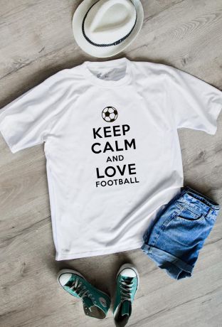 Футболка мужская "Keep calm and love football"