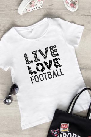 Футболка женская "Live love football"