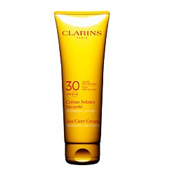 CLARINS Солнцезащитный увлажняющий крем для безопасного загара лица и тела, предотвращающий старение кожи UVA/UVB 30 CREME SOLAIRE SECURITE 125 мл