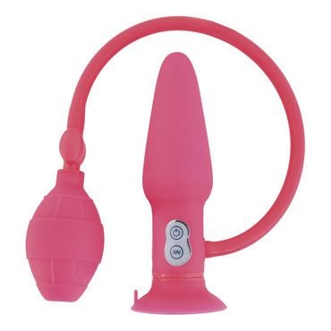 ToyFa Popo Pleasure Анальная груша, розовая С вибрацией на присоске