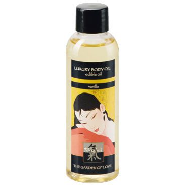 Shiatsu Luxury Body Oil Vanilla, 100 мл Съедобное масло с ароматом ванили