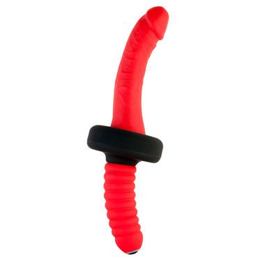 ToyFa Black&Red Реалистичный вибратор 14 см, красный С удобной рукояткой