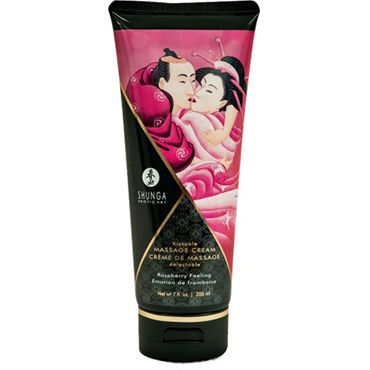Shunga Kissable Massage Cream Raspberry Feeling, 200 мл Съедобный массажный крем с ароматом малины