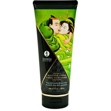 Shunga Kissable Massage Cream Pear & Exotic Green Tea, 200 мл Съедобный массажный крем с ароматом груши и зеленого чая