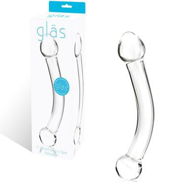 Glas Curved Glass G Spot Stimulator, прозрачный Прозрачный фаллос для точки G