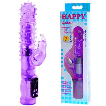 Baile Happy Rabbit, фиолетовый Вибромассажер с вращательно-поступательными движениями
