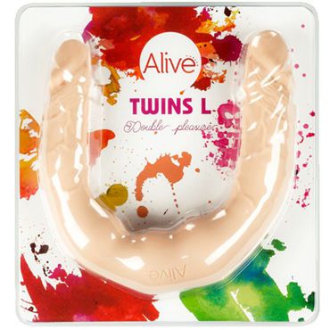 Alive Twins size L, телесный Двусторонний фаллоимитатор