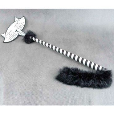 Beastly Приласкай киску, черно-белый Cтек со шлепком в форме мордочки кота
