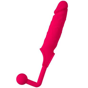 ToyFa Popo Pleasure Насадка на пенис, розовая С анальным стимулятором