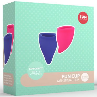 Fun Factory Fun Cup Explore Kit, розовая/синяя Набор менструальных чаш