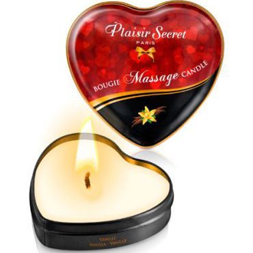 Plaisirs Secrets Massage Candle Heart Vanilla, 35мл Свеча массажная с ароматом Ваниль