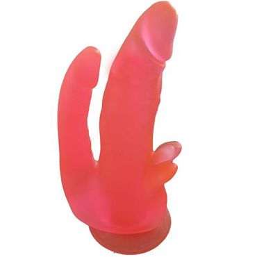 Bioclon Анально-вагинальный фаллоимитатор, красный С клиторальным стимулятором
