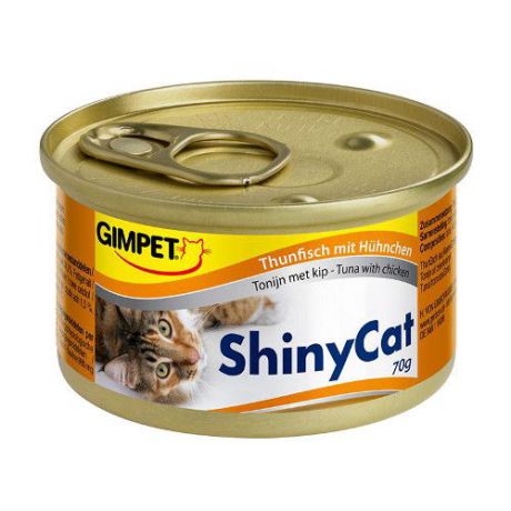 Корм для кошек GIMPET Shiny Cat, Тунец, цыпленок конс.70г