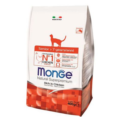 Корм для кошек MONGE Cat для пожилых кошек сух. 400г