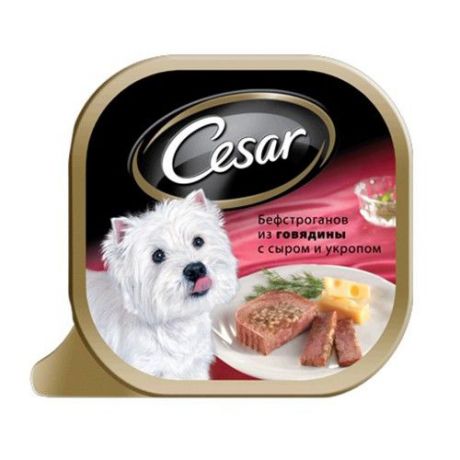 Корм для собак CESAR Бефстроганов из говядины с сыром и укропом конс. 100г