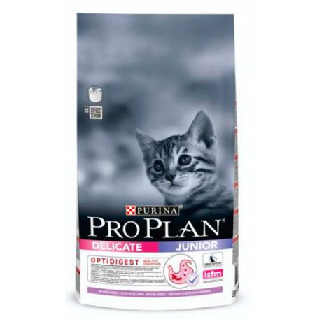 Корм для котят PRO PLAN с чувствительным пищеварением индейка сух. 400г