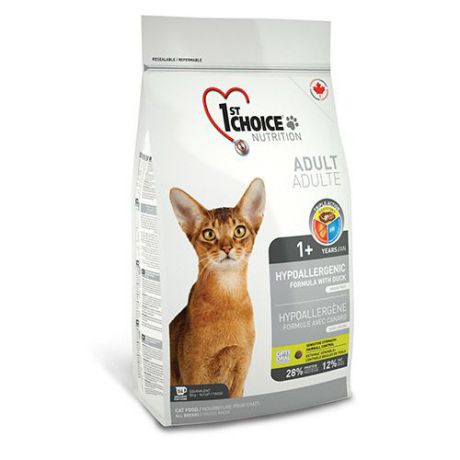 Корм для кошек 1st CHOICE гипоаллергенный без зерна, утка с картофелем сух. 2,72кг