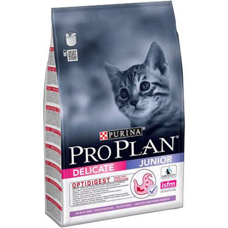 Корм для котят PRO PLAN с чувствительным пищеварением, индейка сух. 3кг