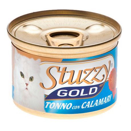 Корм для кошек STUZZY Gold Тунец с Кальмарами в собственном соку конс. 85г