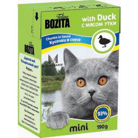 Корм для кошек BOZITA Mini кусочки в соусе с мясом утки конс.190г