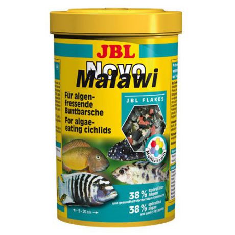 Корм для рыб JBL NovoMalawi Корм в форме хлопьев для растительноядных цихлид 250мл. (38г)