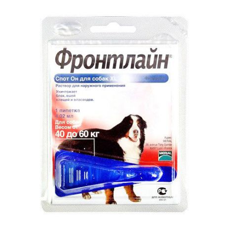 MERIAL Фронтлайн Спот-Он XL для собак 40-60кг 1 пипетка