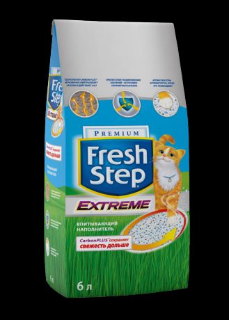 Наполнитель для кошачьего туалета FRESH STEP с тройным контролем запаха впитывающий 3,17кг