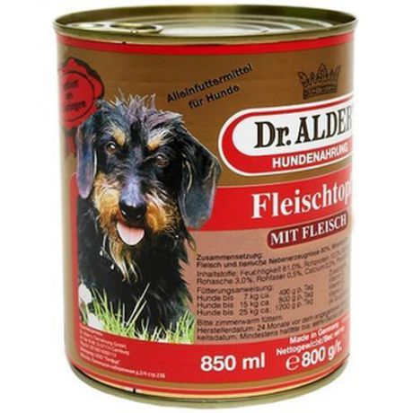 Корм для собак DR. ALDER`S Алдерс Гарант 80%рубленного мяса Говядина конс. 750г