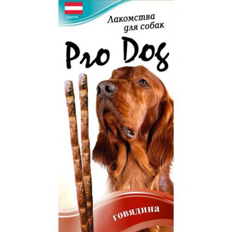 Лакомство для собак PRO DOG Лакомые палочки с говядиной (3штх12г) 36г