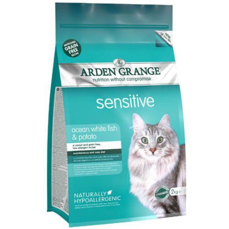 Корм для кошек ARDEN GRANGE с деликатным желудком и чувствительной кожей беззерновой сух. 400г