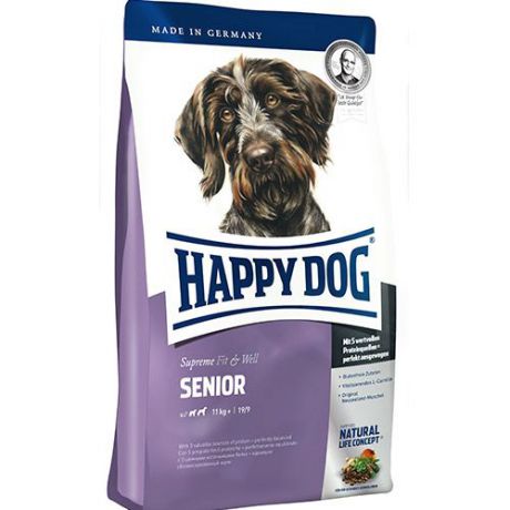 Корм для собак HAPPY DOG Fit & Well Сеньор для пожилых собак Птица, лосось, ягненок, яйца сух.1кг