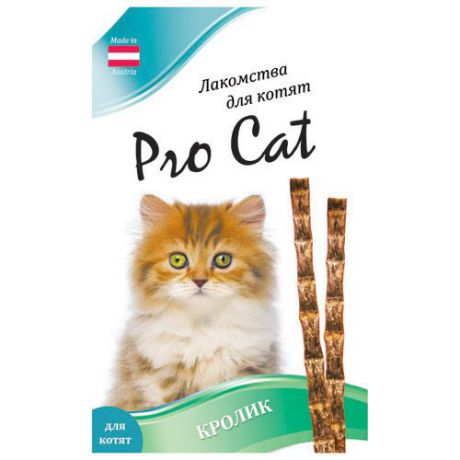 Лакомство для котят PRO CAT Лакомые палочки с кроликом 13,5см (3штх3г) 9г