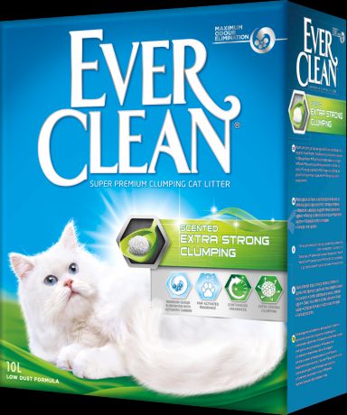 Наполнитель для кошачьего туалета EVER CLEAN Extra Strength Scented комкующийся с ароматиз.10кг