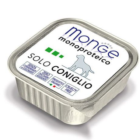 Корм для собак MONGE Monoproteico Solo паштет кролик конс. 150г