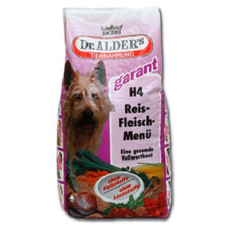 Корм для собак DR. ALDER`S Н-4 Рисо-мясное меню Говядина, рис сух.15кг (хлопья)