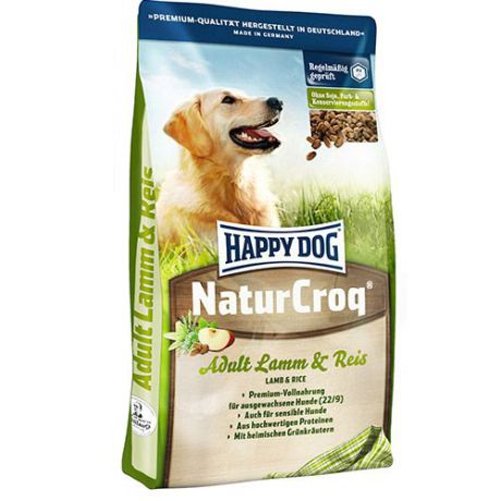 Корм для собак HAPPY DOG Natur Croq ягненок, рис сух.15кг