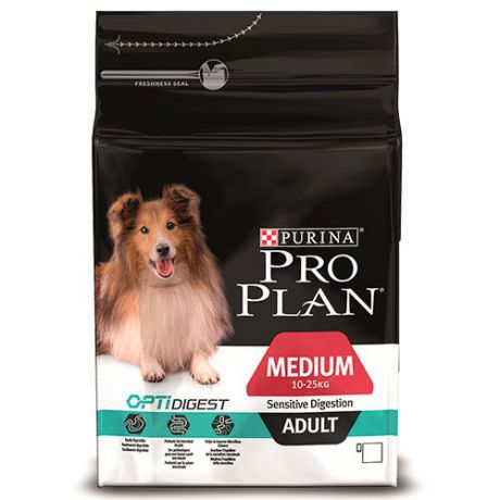 Корм для собак PRO PLAN для средних пород с чувствительным пищеварением ягненок сух. 3кг