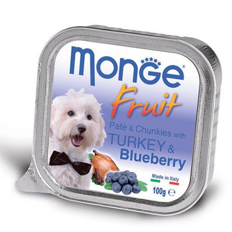 Корм для собак MONGE Fruit индейка, черника конс. 100г