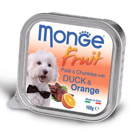 Корм для собак MONGE Dog Fruit утка с апельсином конс. 100г