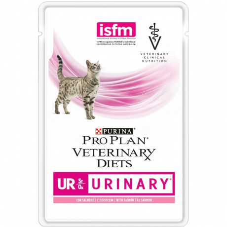 Корм для кошек PRO PLAN Veterinary Diets при мочекаменной болезни, лосось конс. пауч 85г