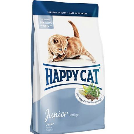Корм для котят HAPPY CAT Junior Fit & Well Птица,лосось,кроли,яйца сух.10кг