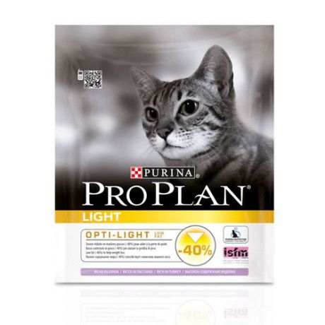 Корм для кошек PRO PLAN (Проплан) низкокалорийный индейка, рис сух. 400г