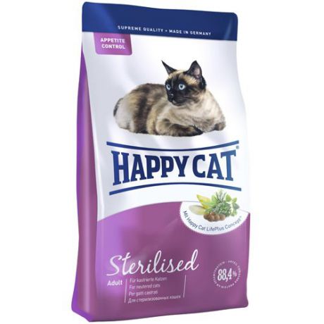 Корм для кошек HAPPY CAT ФитВелл для стерилизованных сух. 300г