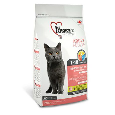 Корм для кошек 1st CHOICE Vitality для домашних кошек, цыпленок сух. 2,72кг